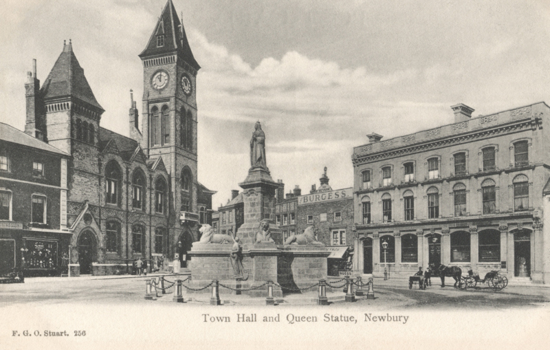 Town Hall and Queen Statue, Newbury